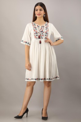White Embroidered Dress India